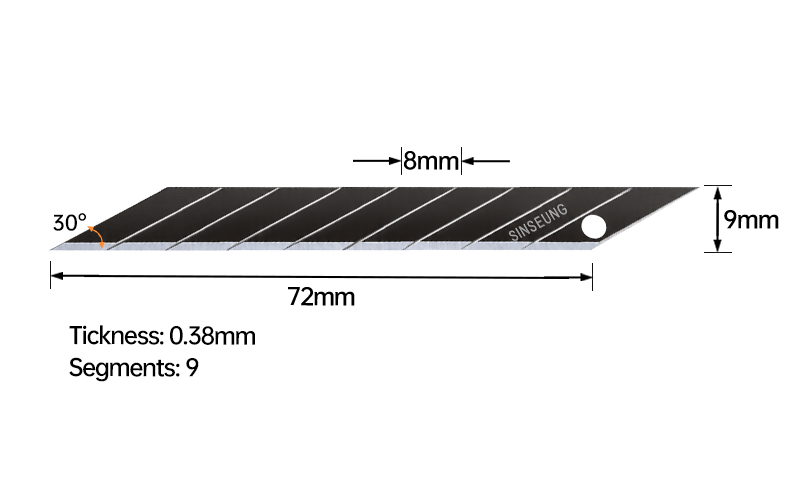 S303 9mm 30 degree black cutter blades