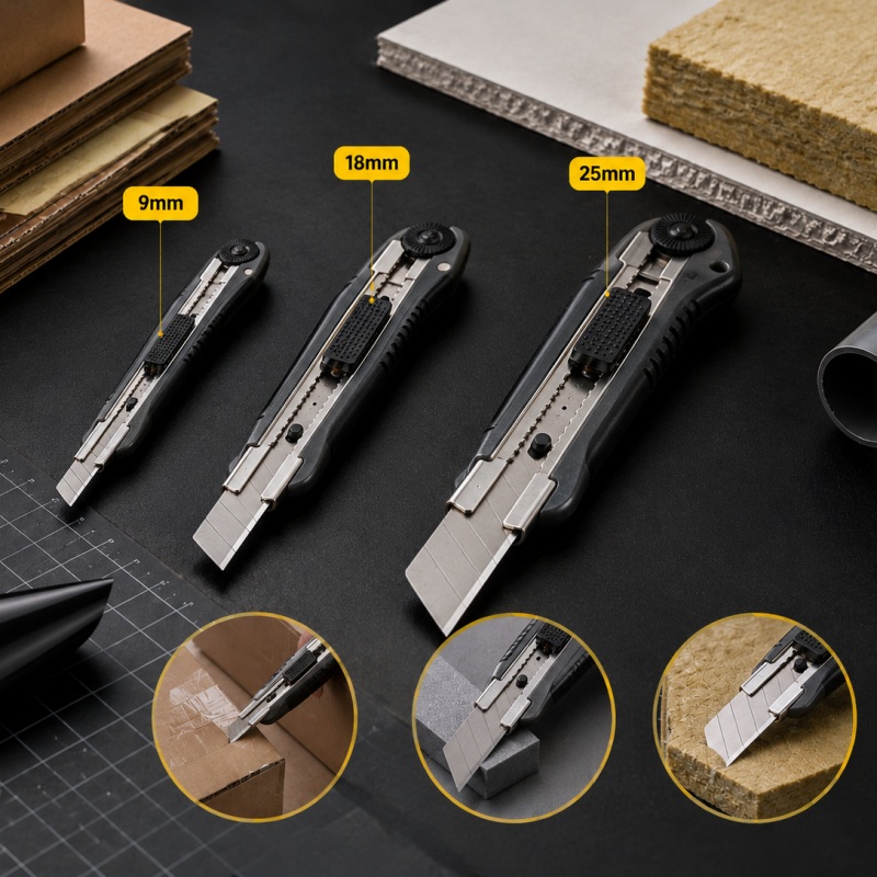 9mm vs 18mm vs 25mm Utility Blade Engineering Stress and Cutting Control 9mm vs 18mm vs 25mm Utility Blade Engineering Stress and Cutting Control